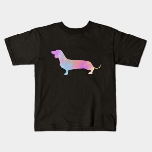 Watercolor Dachshund Silhoeutte Kids T-Shirt